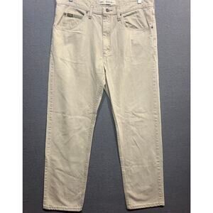 Vintage 80’s/90’s Lee Jeans Mens Beige Denim Regular Fit Straight Leg Size 38x32